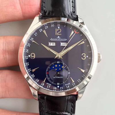 Best Replica Replica Jaeger-LeCoultre Master Calendar KM factory 1:1 Best Edition Swiss ETA866 Black Leather Strap - Colareps