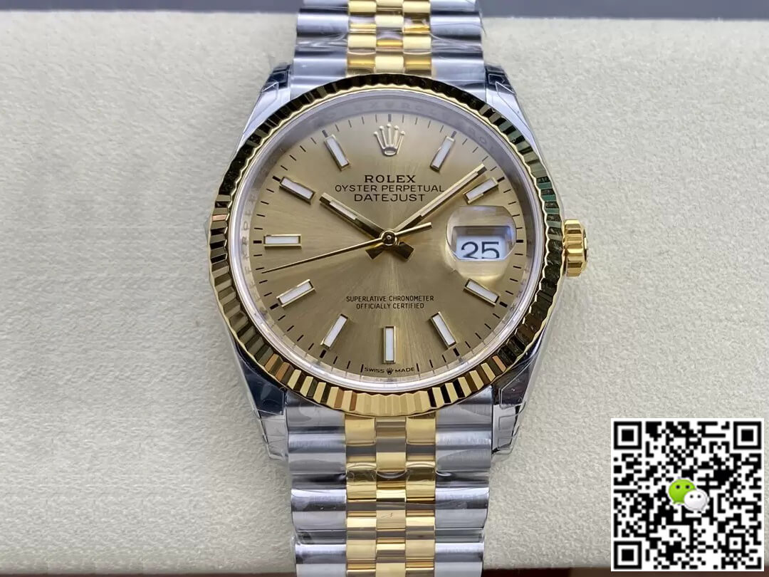 Best Replica Replica Rolex Datejust M126233-0015 1:1 Best Edition VS Factory Champagne Dial - Colareps