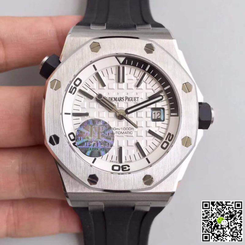 Best Replica Replica Audemars Piguet Royal Oak Offshore Diver 15710ST.OO.A002CA.02 JF Factory 1:1 Best Edition Swiss ETA3120 White Textured Dial - Colareps