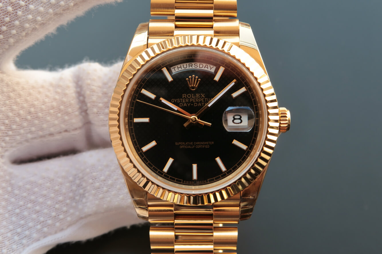 Best Replica Replica Rolex Day Date M228238-0004 1:1 Best Edition EW Factory Black Dial - Colareps