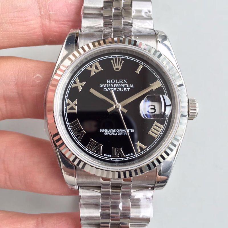 Best Replica Rolex Dupe Datejust 116334 1:1 Best Edition Swiss ETA2836 Black Dial Roman Marker - Colareps