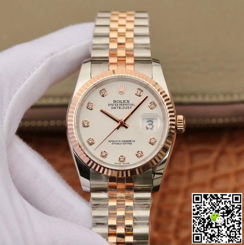 Best Replica Replica Rolex Date-Just 36mm Stainless Steel Two Tone 1:1 Best Edition 18K Gold Wrapped Swiss ETA3135 - Colareps