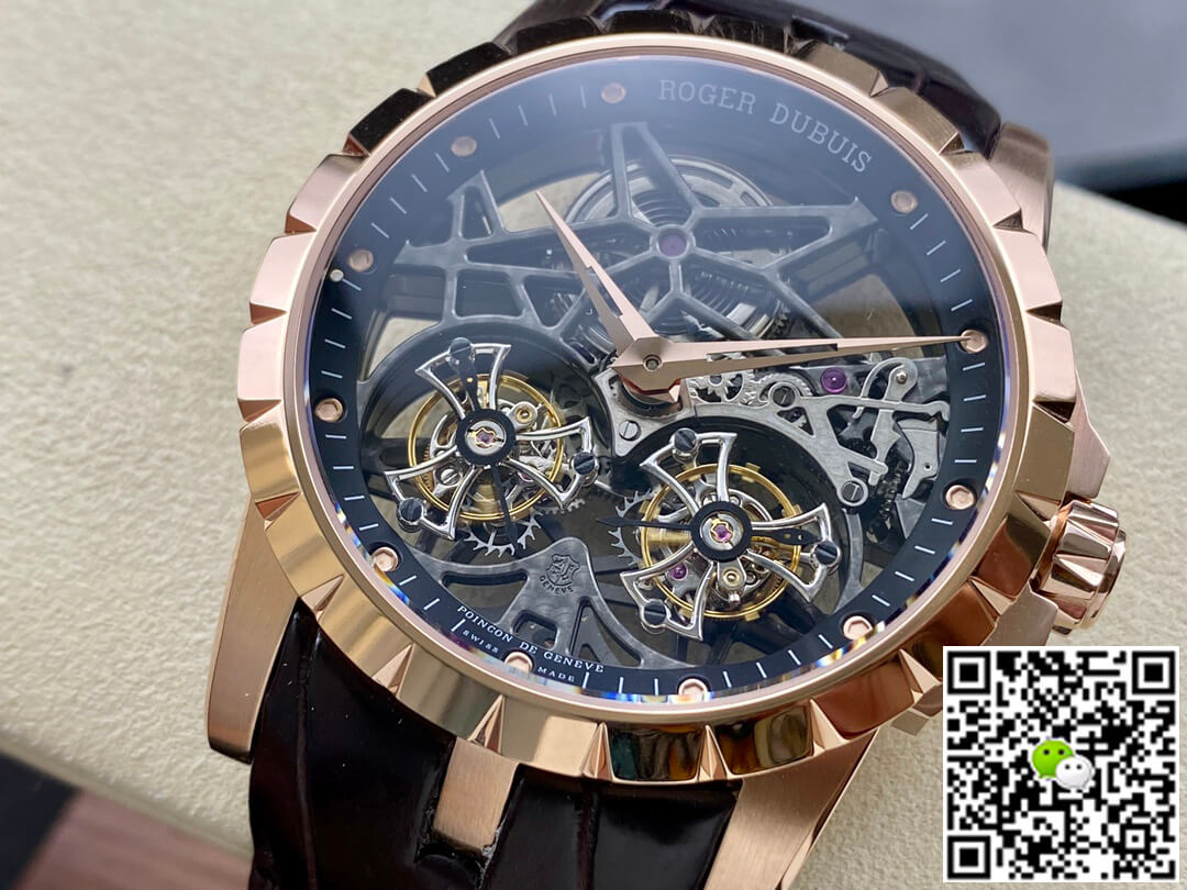 Best Replica Replica Roger Dubuis Excalibur RDDBEX0395 1:1 Best Edition YS Factory Double Tourbillon Dial - Colareps