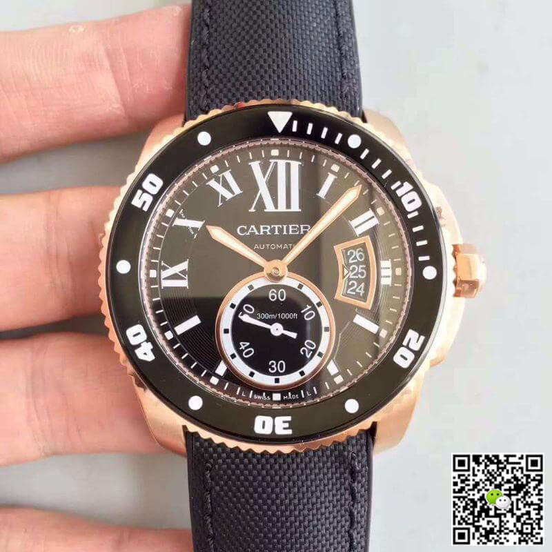 Best Replica Replica Calibre De Cartier Diver W7100052 JF Factory 1:1 Best Edition Swiss ETA9015 - Colareps