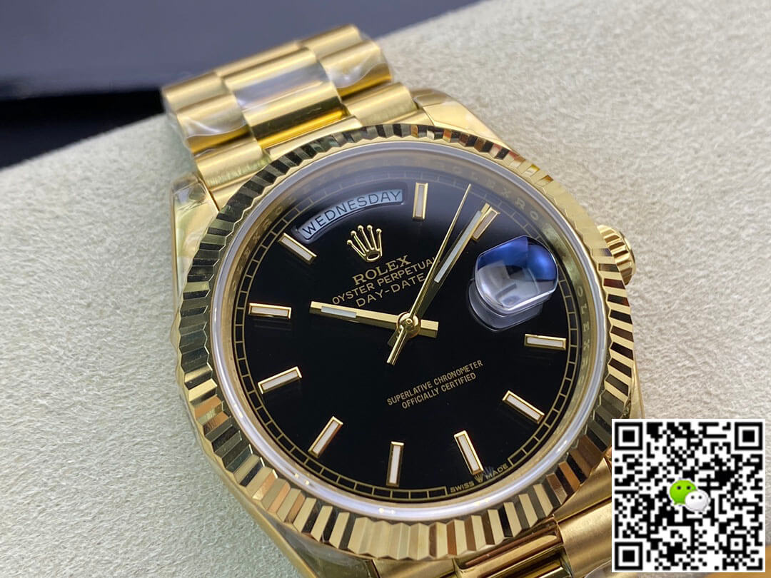 Best Replica Replica Rolex Day Date 40MM 1:1 Best Edition EW Factory Black Dial - Colareps
