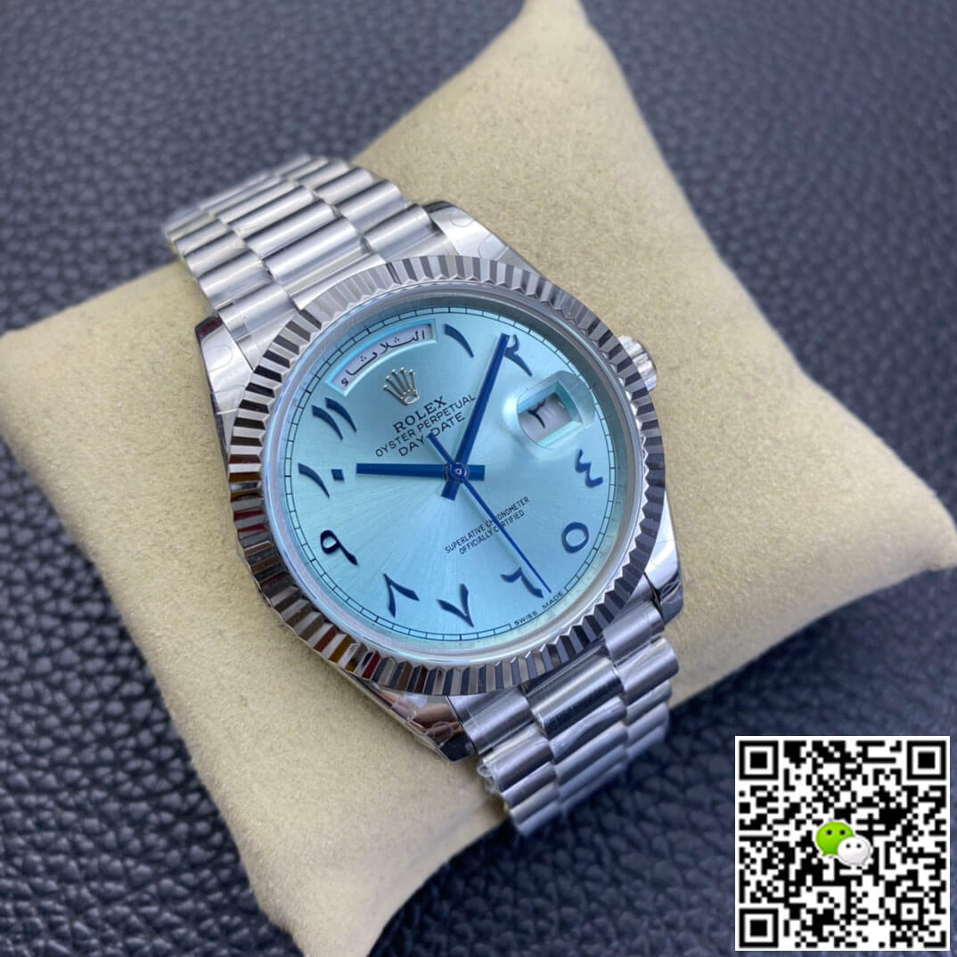 Best Replica Replica Rolex Day Date 1:1 Best Edition BP Factory Middle East Custom Ice Blue Dial - Colareps
