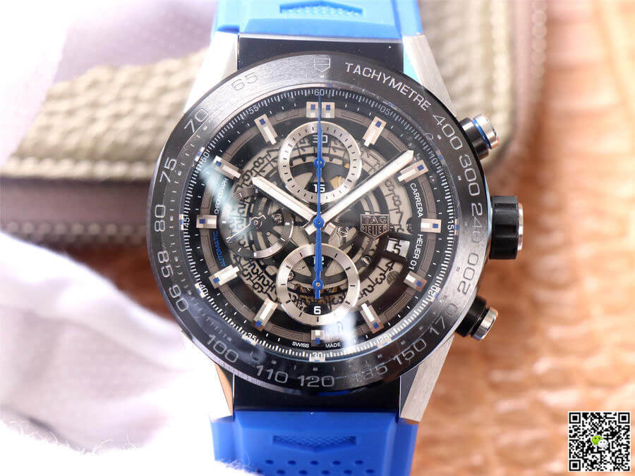 Best Replica Replica TAG Heuer Carrera CAR2A1T.FT6052 1:1 Best Edition XF Factory Blue Rubber Strap - Colareps