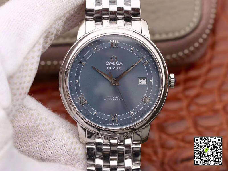 Best Replica Replica Omega De Ville Prestige 424.10.40.20.03.002 MKS Factory Men Watches 1:1 Best Edition Swiss ETA9015 Blue Dial - Colareps