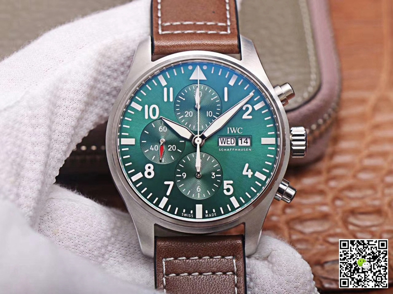 Best Replica Replica IWC Pilot Chronograph IW377726 1:1 Best Edition ZF Factory Green Dial Swiss ETA7750 - Colareps