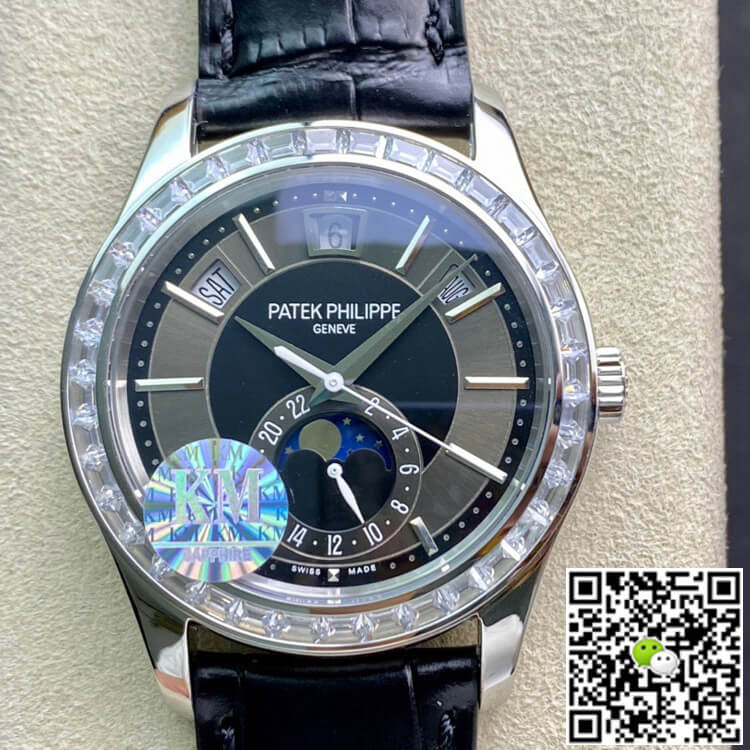 Best Replica Replica Patek Philippe Grand Complications 5205G 1:1 Best Edition KM Factory Diamond Bezel - Colareps