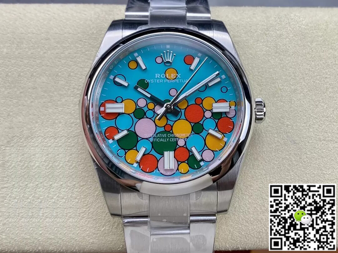 Best Replica Replica Rolex Oyster Perpetual M124300-0008 41MM 1:1 Best Edition EW Factory Turquoise Blue Dial - Colareps