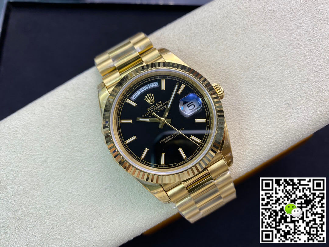 Best Replica Replica Rolex Day Date 40MM 1:1 Best Edition EW Factory Black Dial - Colareps