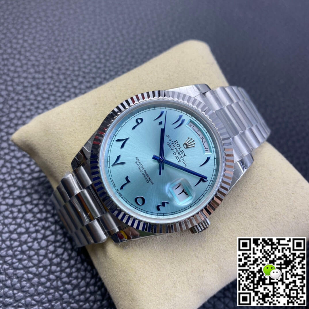 Best Replica Replica Rolex Day Date 1:1 Best Edition BP Factory Middle East Custom Ice Blue Dial - Colareps