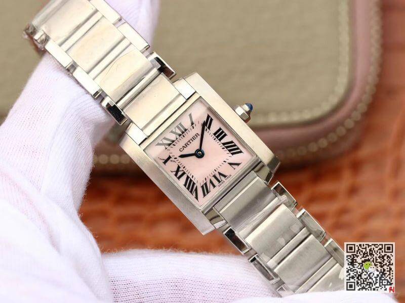 Best Replica Cartier Replica Tank Francaise W51028Q3 Pink MOP Dial Steel Ladies Watch 1:1 Best Edition Swiss Quartz - Colareps