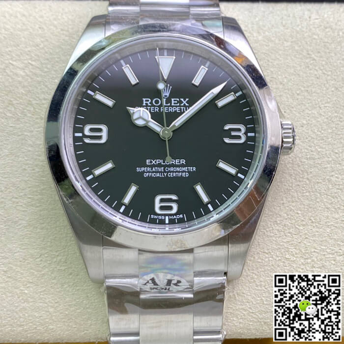Best Replica Replica Rolex Explorer M214270-0003 39MM 1:1 Best Edition AR Factory Black Dial - Colareps