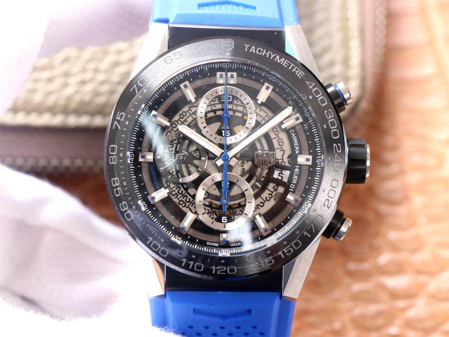 Best Replica Replica TAG Heuer Carrera CAR2A1T.FT6052 1:1 Best Edition XF Factory Blue Rubber Strap - Colareps