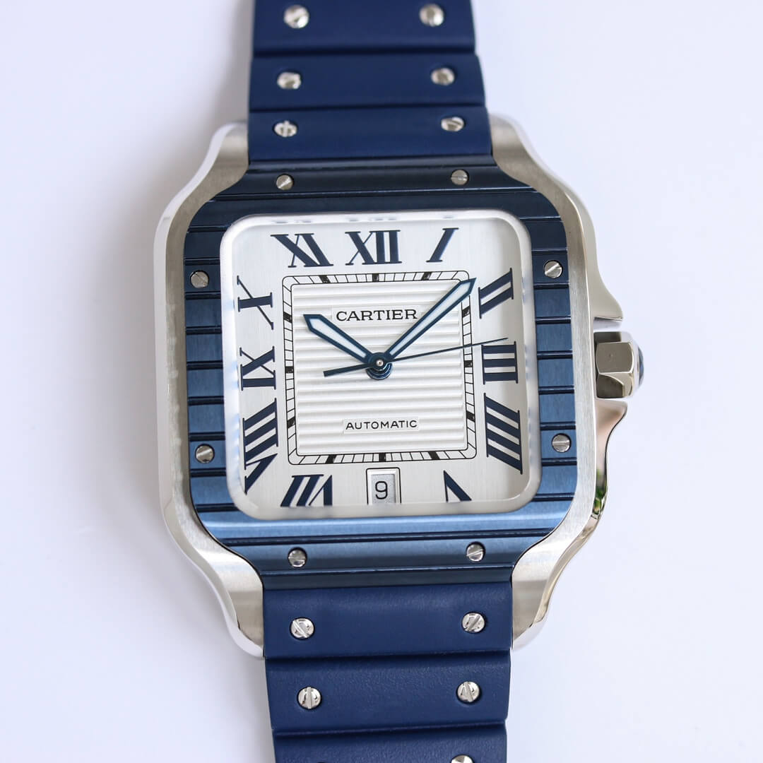 Best Replica Replica Cartier Santos 1:1 Best Edition GF Factory Rubber Strap - Colareps