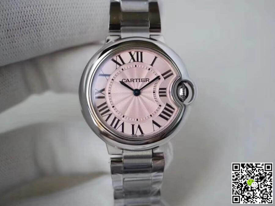 Best Replica Replica Ballon Bleu De Cartier WE902073 33mm V6 Factory 1:1 Best Edition Swiss Quartz ETA157 Pink Dial - Colareps