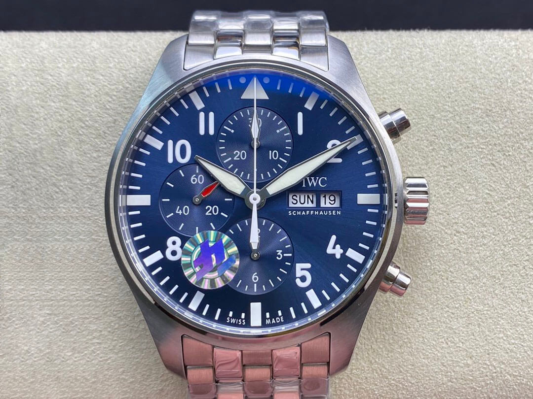 Best Replica Replica IWC Pilot Chronograph IW377717 ZF Factory 1:1 Best Edition Swiss ETA7750 Blue Dial - Colareps