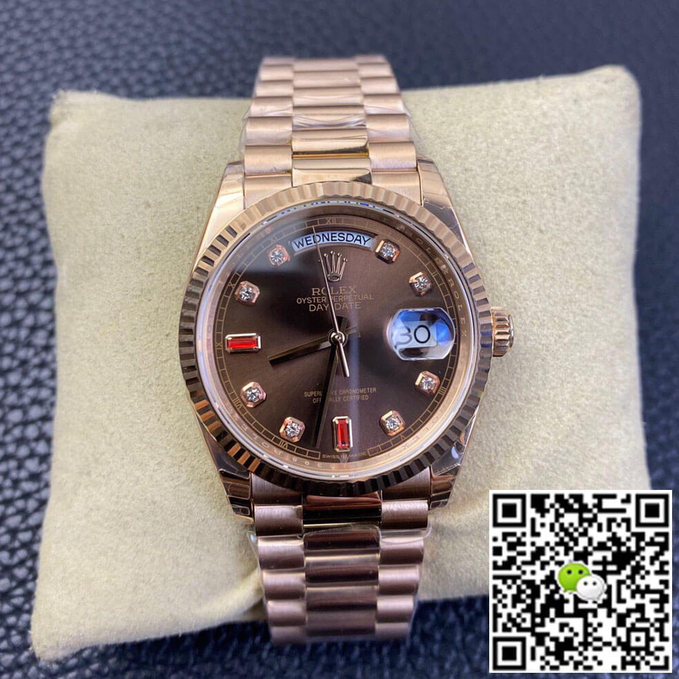 Best Replica Replica Rolex Day Date 118235 1:1 Best Edition EW Factory Brown Dial - Colareps