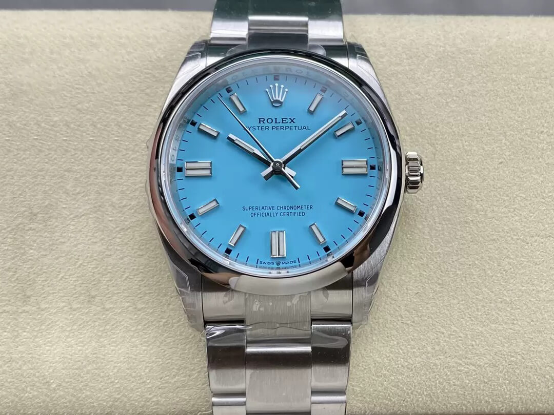 Best Replica Replica Rolex Oyster Perpetual M126000-0006 36MM 1:1 Best Edition VS Factory Turquoise Blue Dial - Colareps