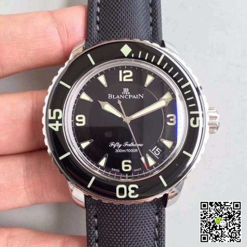 Best Replica Replica Blancpain Fifty Fathoms 5015-1130-52 ZF Factory 1:1 Best Edition Swiss ETA2836-2 Black Sail-canvas Strap - Colareps