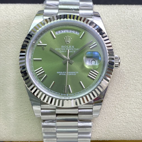 Best Replica Replica Rolex Day Date M228239-0033 1:1 Best Edition EW Factory Olive Green Dial - Colareps