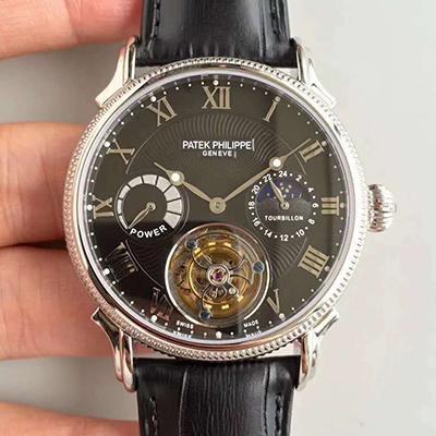 Best Replica Patek Philippe Replica Tourbillon Moonphase 1:1 Best Edition Swiss Tourbillon Black Dial - Colareps