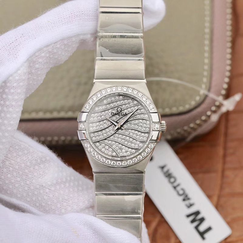 Best Replica Replica Omega Constellation Quartz Ladies 27mm Diamond Dial TW Factory 1:1 Best Edition Swiss Eta Quartz 1376 - Colareps