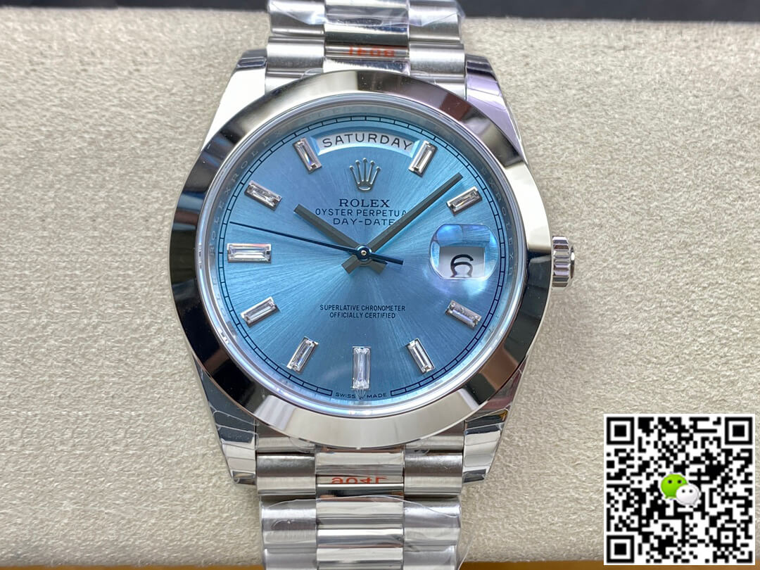 Best Replica Replica Rolex Day Date 228206 1:1 Best Edition EW Factory Ice Blue Dial - Colareps