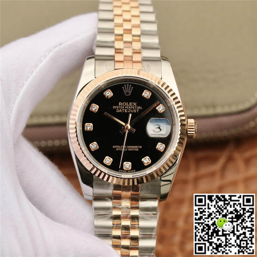 Best Replica Replica Rolex Datejust 116231 1:1 Best Edition GM Factory Black Diamond Dial - Colareps