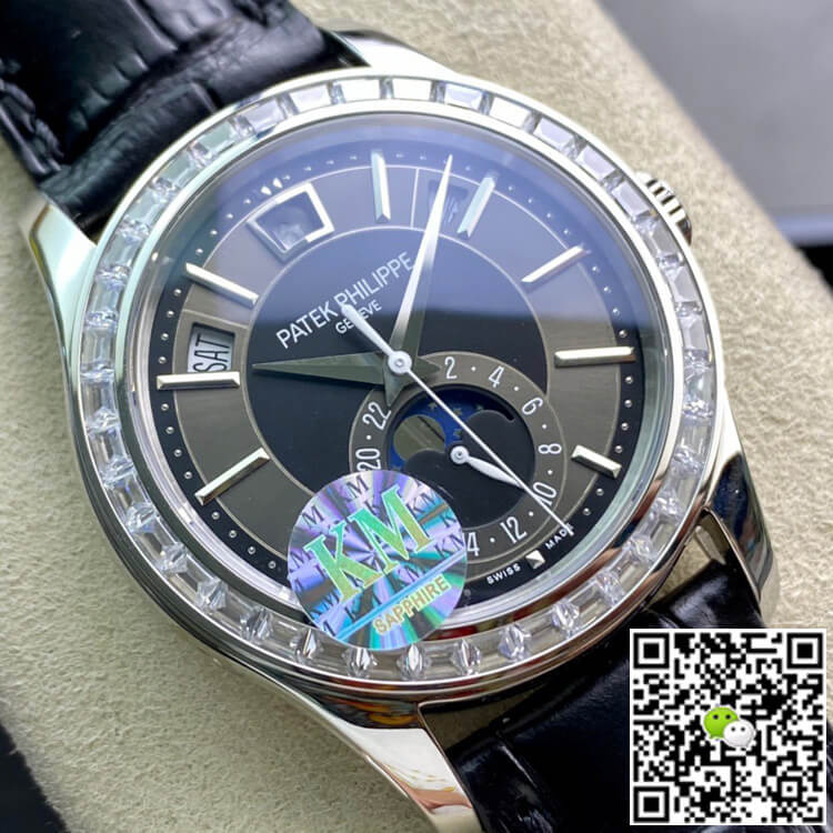 Best Replica Replica Patek Philippe Grand Complications 5205G 1:1 Best Edition KM Factory Diamond Bezel - Colareps