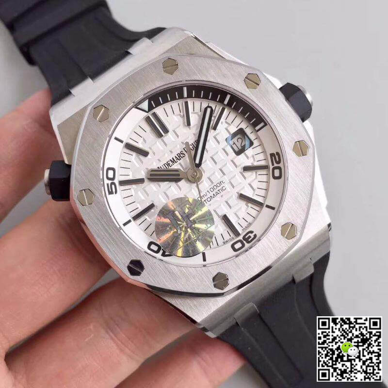 Best Replica Replica Audemars Piguet Royal Oak Offshore Diver 15710ST.OO.A002CA.02 JF Factory 1:1 Best Edition Swiss ETA3120 White Textured Dial - Colareps