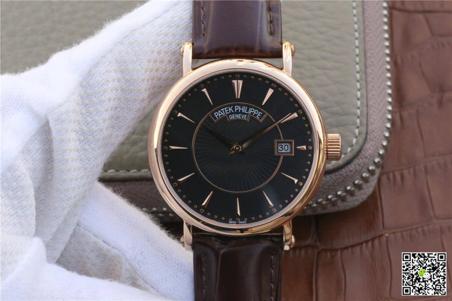 Best Replica Replica Patek Philippe Calatrava 1:1 Best Edition ZF Factory Rose Gold Leather Strap - Colareps