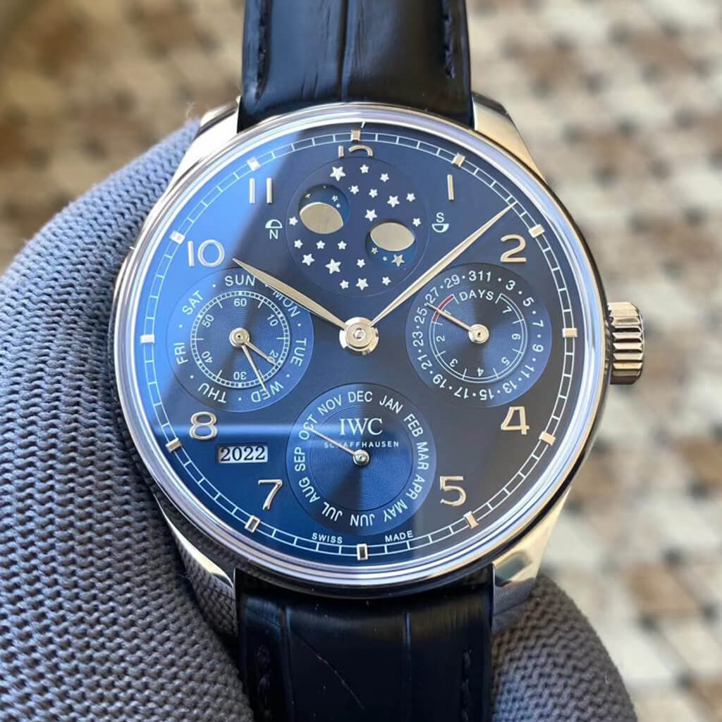 Best Replica Replica IWC Portuguese Perpetual Calendar IW503401 1:1 Best Edition APS Factory Blue Dial - Colareps