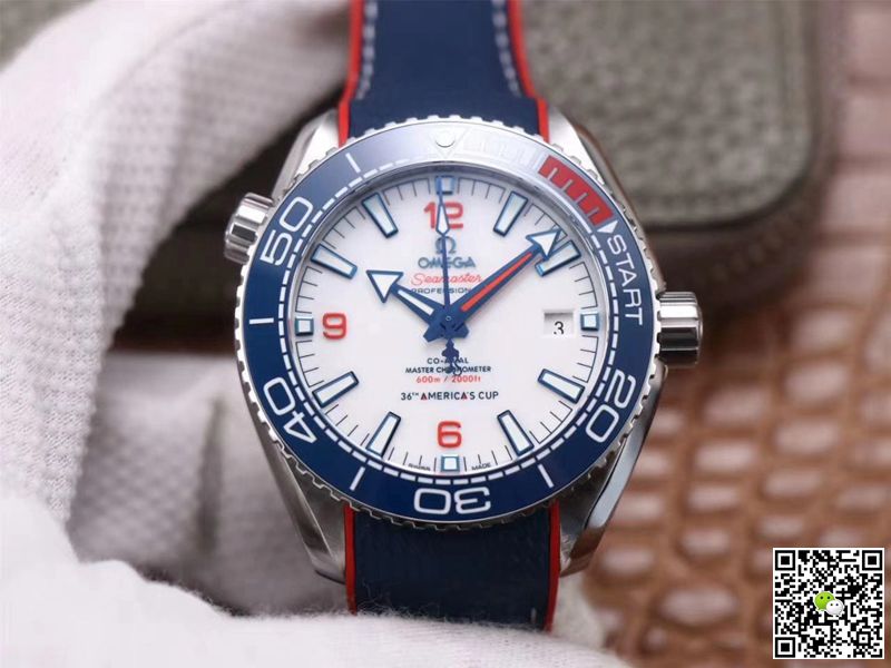 Best Replica Replica Omega Seamaster Planet Ocean 36th America s Cup Limited Edition 1:1 Best Edition VS Factory White Dial Swiss ETA8900 - Colareps