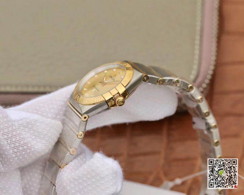 Best Replica Replica Omega Constellation 27mm Quartz Ladies TW Factory 1:1 Best Edition Swiss Eta Quartz 1376 Gold Dial - Colareps
