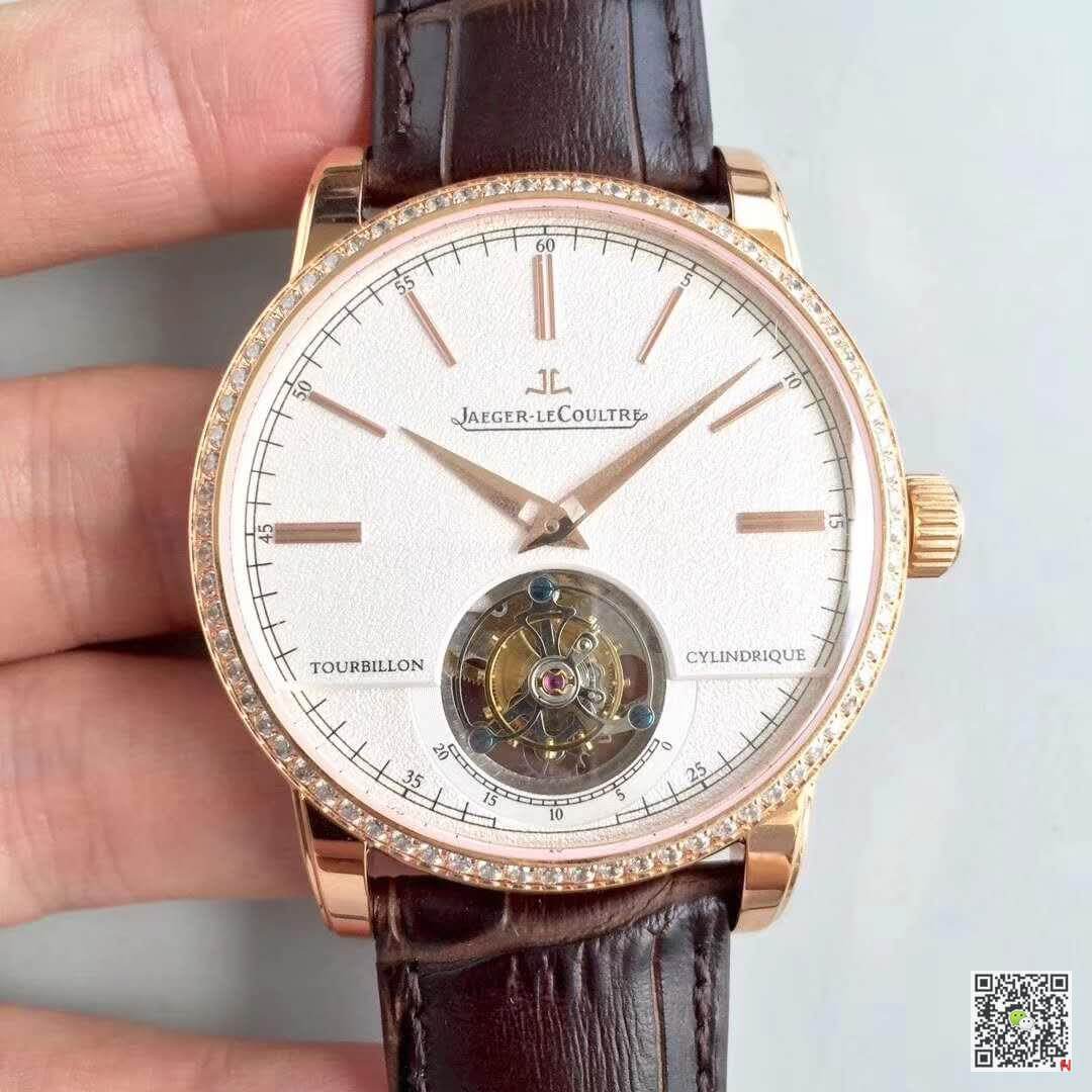 Best Replica Replica Jaeger-LeCoultre Master Ultra Thin Tourbillon Q1322410 Mechanical Watches 1:1 Best Edition Swiss Tourbillon Beige Dial - Colareps
