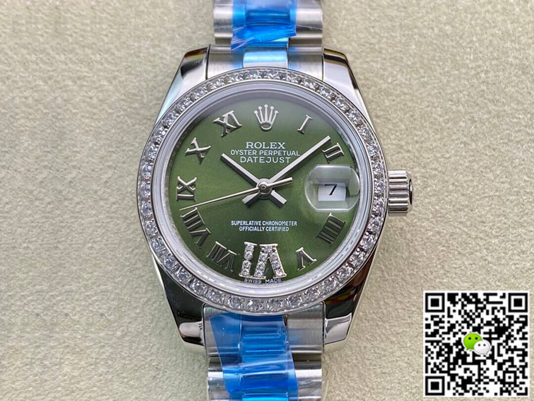 Best Replica Replica Rolex Datejust 28MM 1:1 Best Edition BP Factory Diamond-set Green Dial - Colareps
