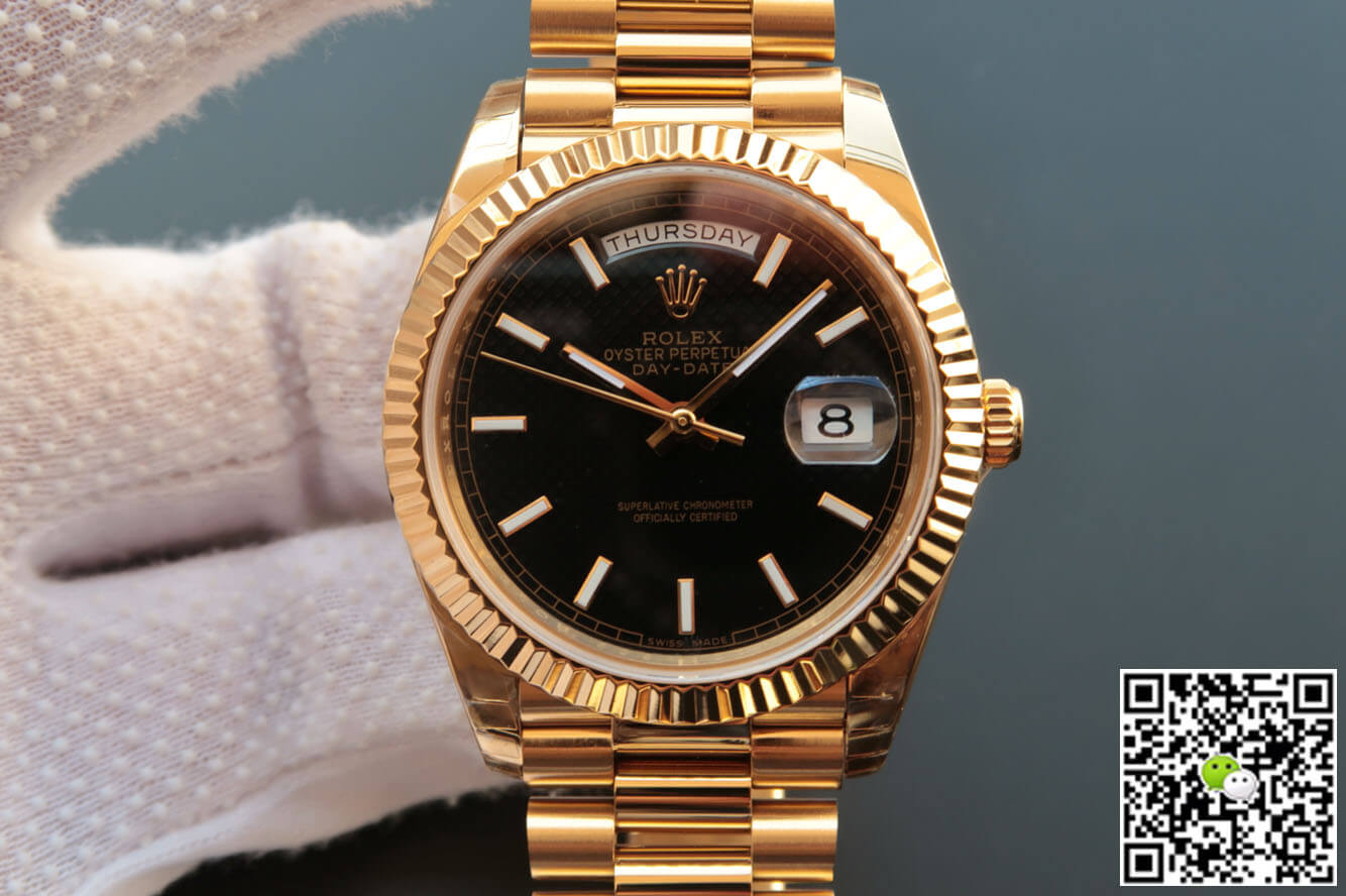 Best Replica Replica Rolex Day Date M228238-0004 1:1 Best Edition EW Factory Black Dial - Colareps