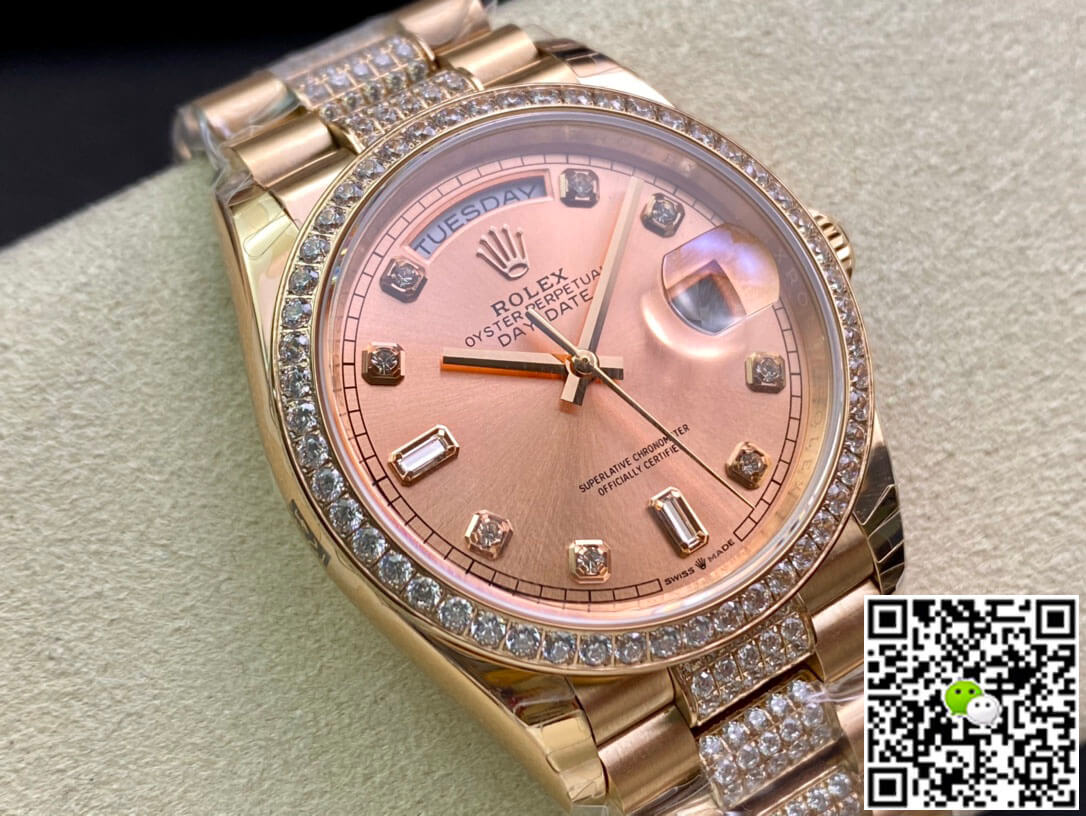 Best Replica Replica Rolex Day Date M128345RBR-0020 1:1 Best Edition EW Factory Rose Gold Dial - Colareps