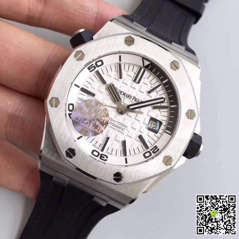 Best Replica Replica Audemars Piguet Royal Oak Offshore Diver 15710ST.OO.A002CA.02 JF Factory 1:1 Best Edition Swiss ETA3120 White Textured Dial - Colareps
