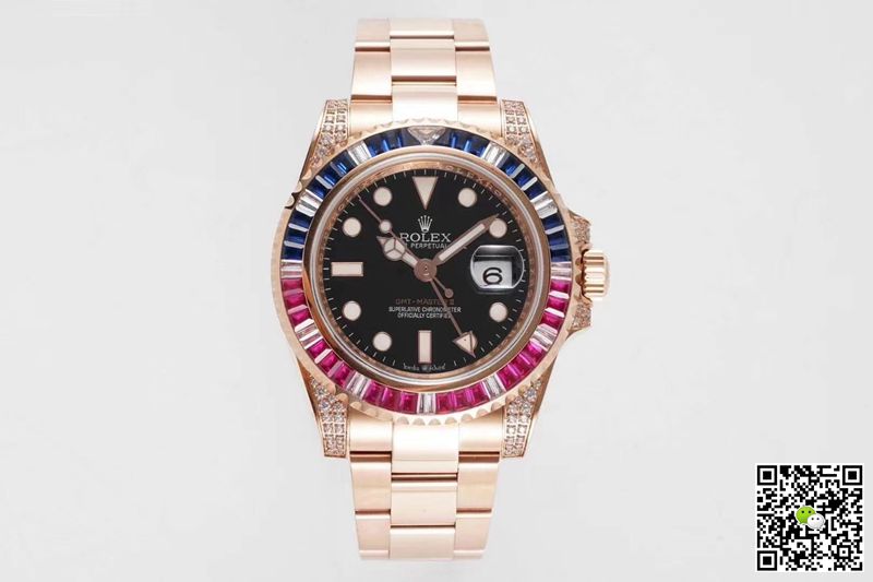 Best Replica Replica Rolex GMT Master II 116759 SAru 1:1 Best Edition ROF Factory Rose Gold Swiss ETA2836 - Colareps