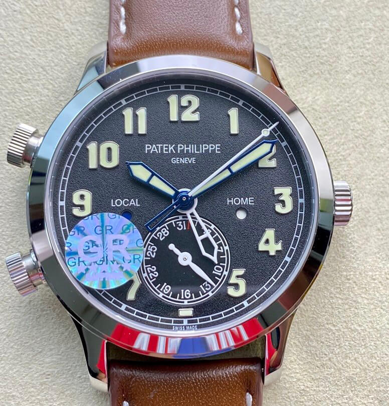 Best Replica Replica Patek Philippe Calatrava 5524G-001 1:1 Best Edition GR Factory V2 Brown Strap - Colareps