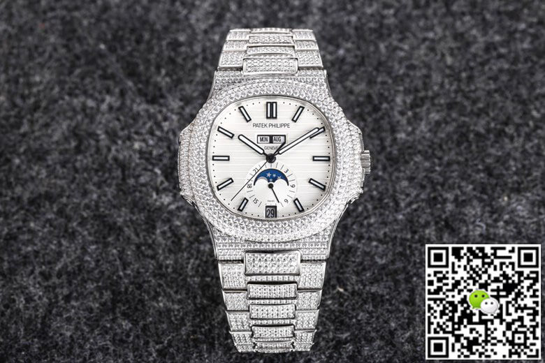 Best Replica Replica Patek Philippe Nautilus 5726 1:1 Best Edition R8 Factory Gypsophila Diamond White Dial - Colareps