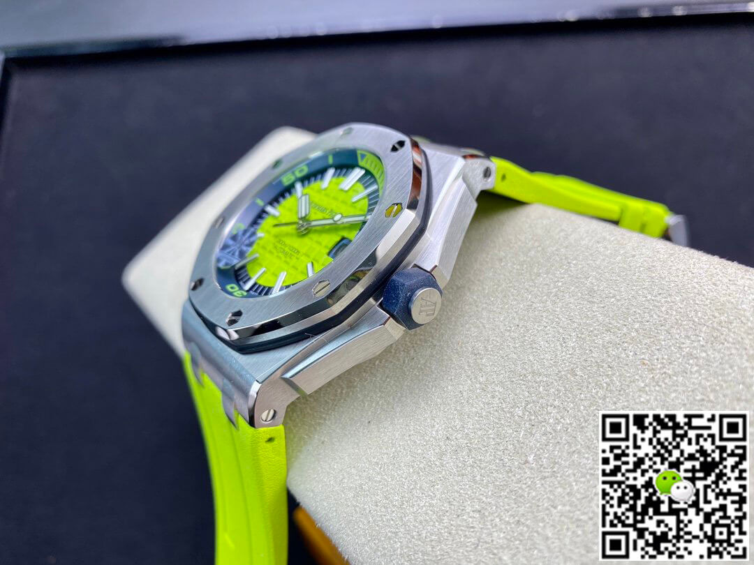 Best Replica Replica Audemars Piguet Royal Oak Offshore Diver 15710ST.OO.A038CA.01 JF Factory 1:1 Best Edition Swiss ETA3120 Green Textured Dial - Colareps