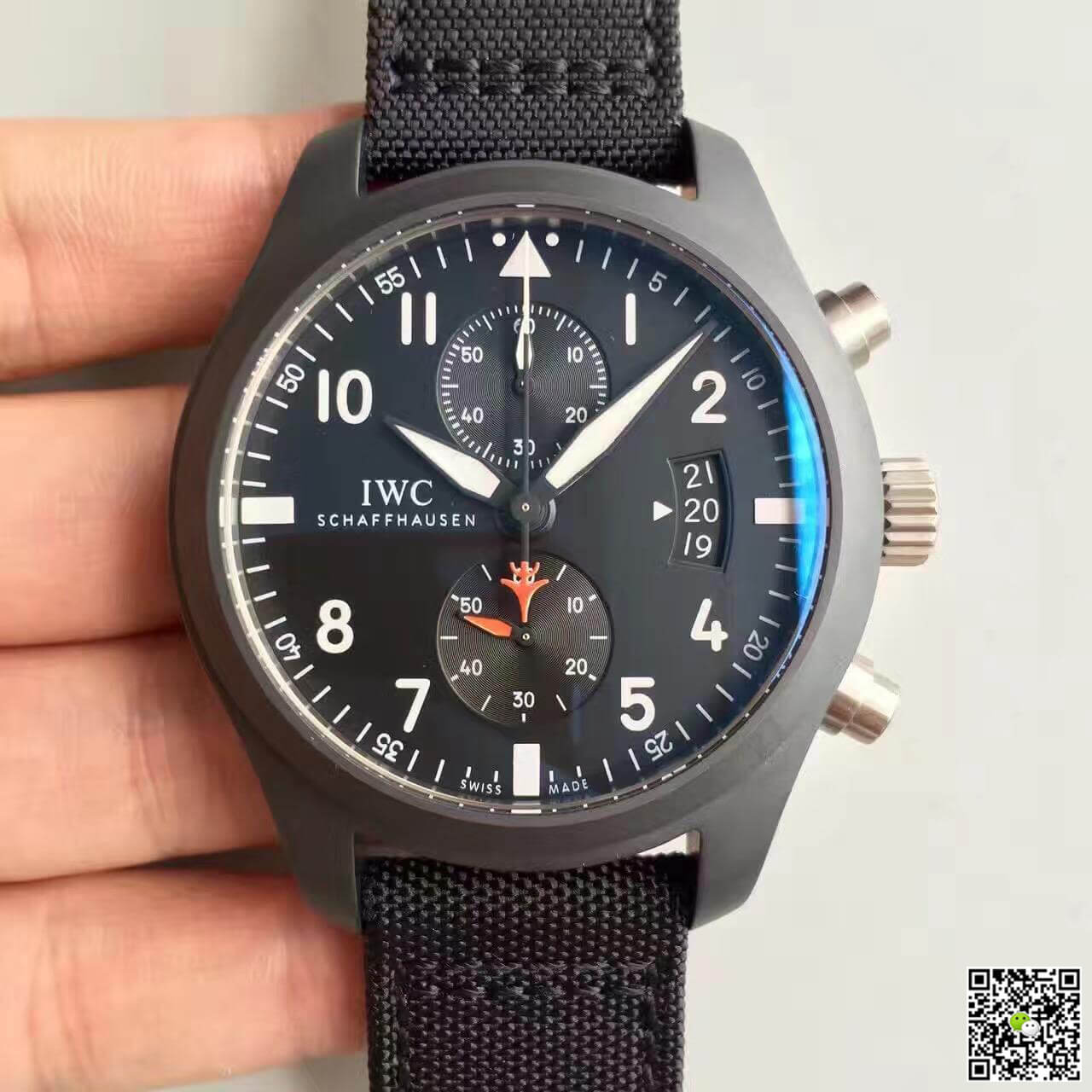 Best Replica Replica IWC Pilot Chronograph IW388001 ZF Factory 1:1 Best Edition Swiss ETA7750 Black Dial - Colareps
