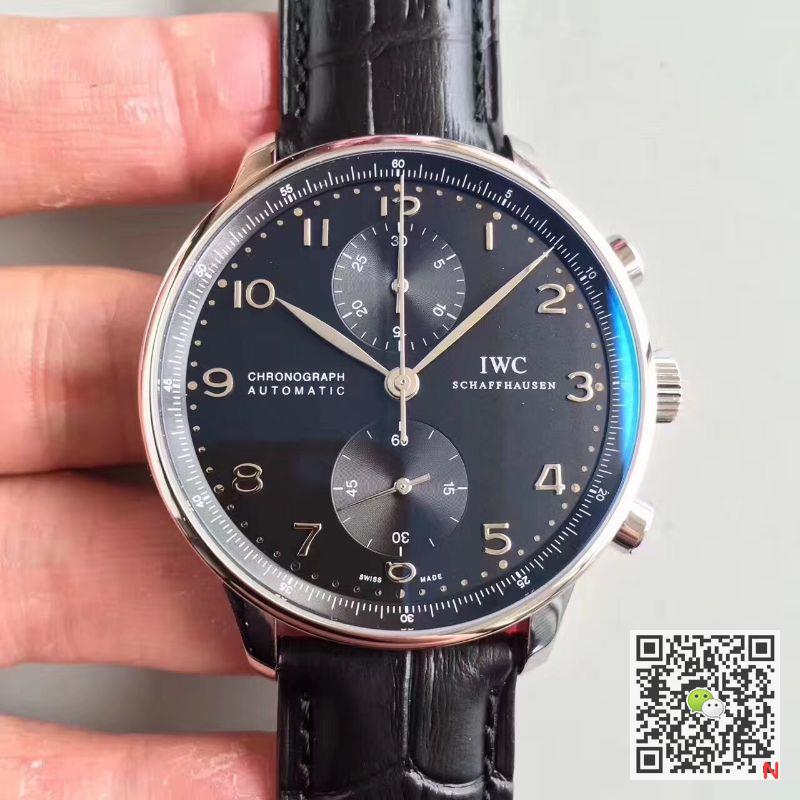 Best Replica IWC Replica Portuguese Chronograph IW371447 ZF Factory 1:1 Best Edition Swiss ETA79350 Black Dial - Colareps