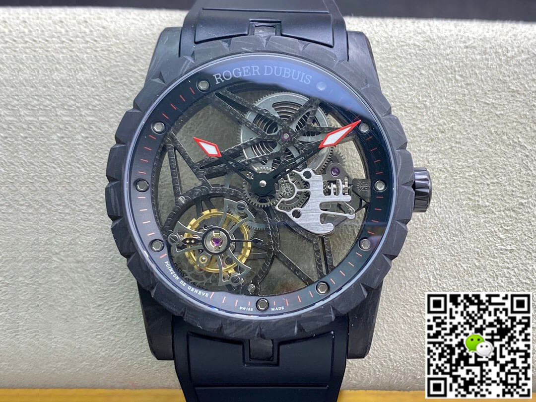 Best Replica Replica Roger Dubuis Excalibur DBEX0577 1:1 Best Edition BBR Factory Tourbillon Skeleton Dial - Colareps