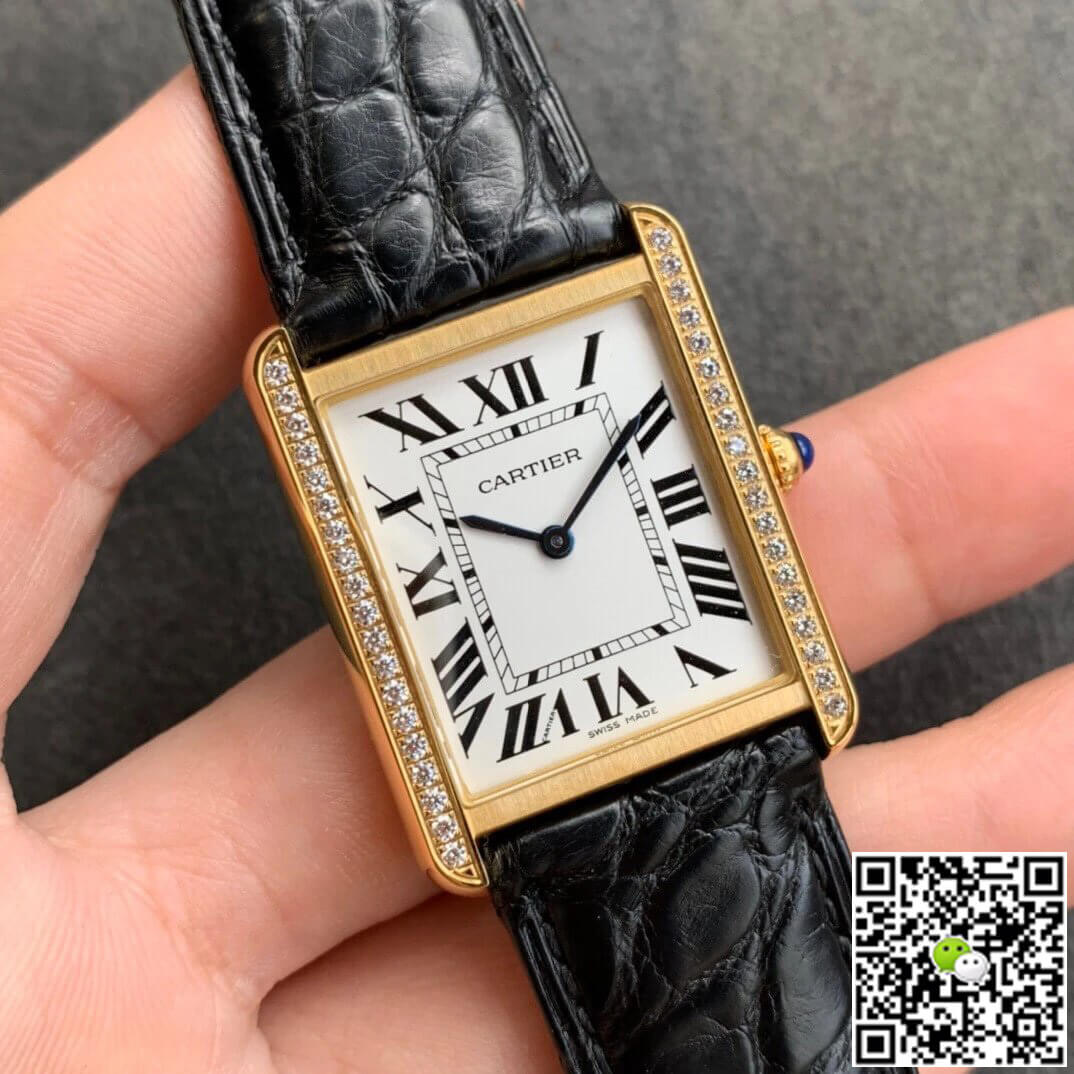 Best Replica Replica Cartier Tank 1:1 Best Edition K11 Factory V2 Yellow Gold White Dial - Colareps